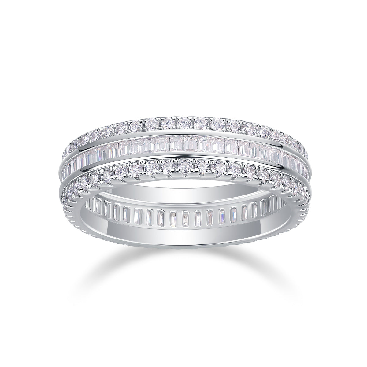 Luxury Three-Row Diamond Ring