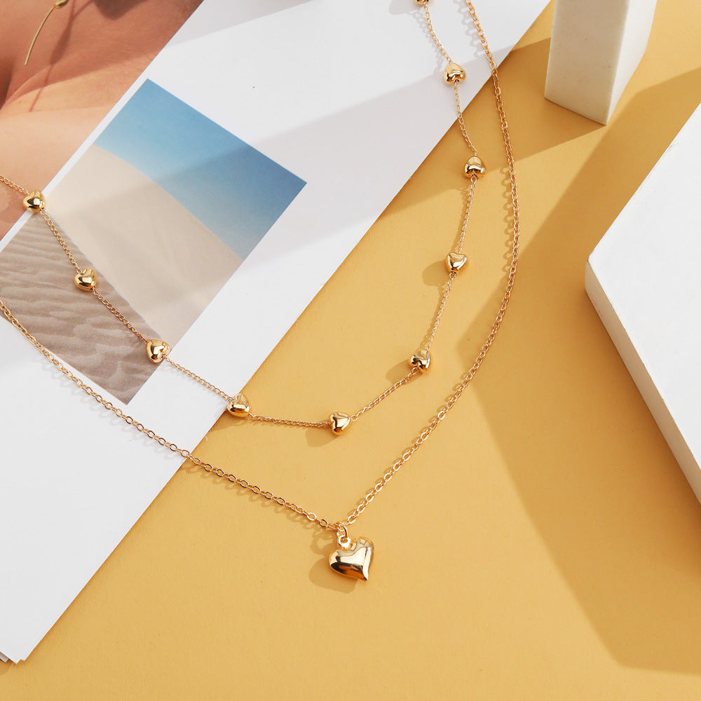 Elegant Double-Layer Heart Necklace