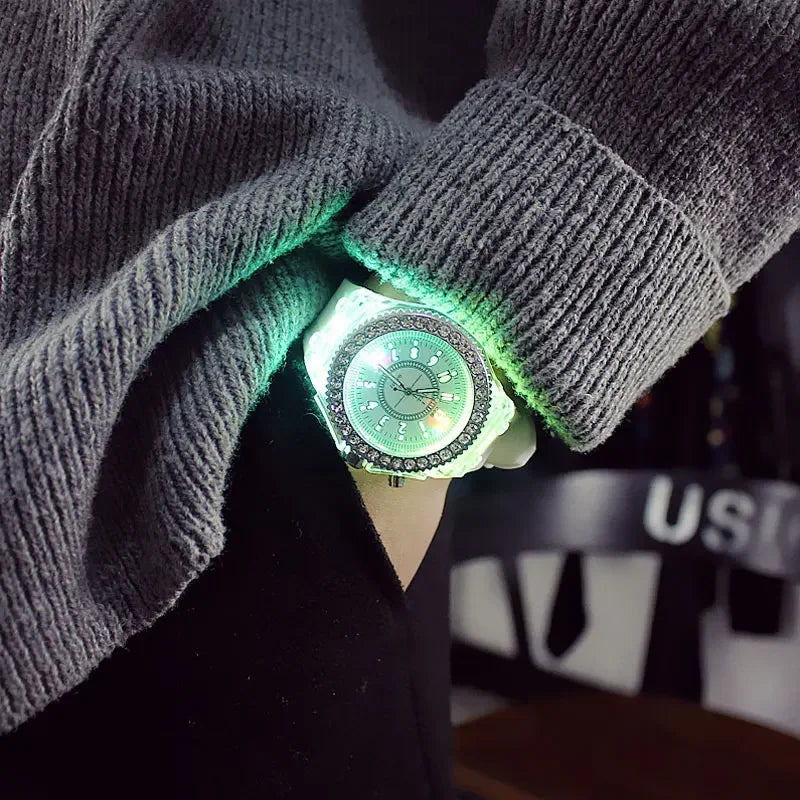 Personalized Rhinestone LED Watch for Women and Men - Luminous Design