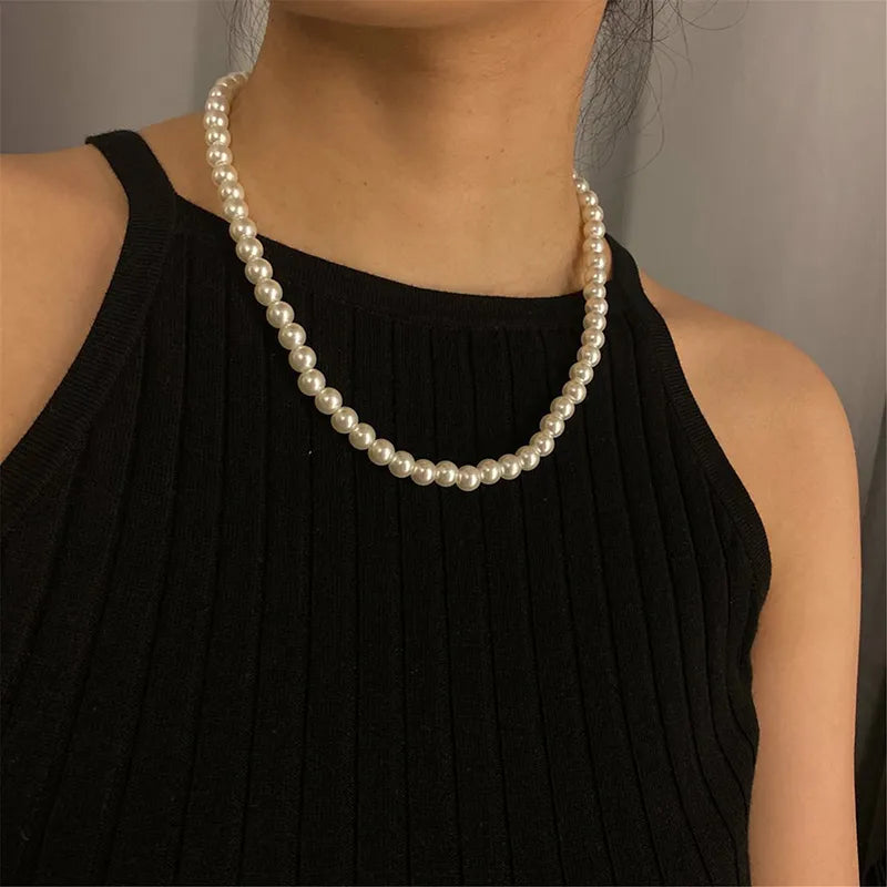 Classic White Pearl Choker for Women