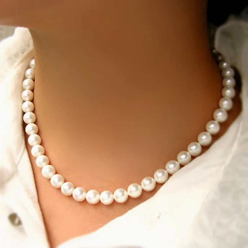 Classic White Pearl Choker for Women