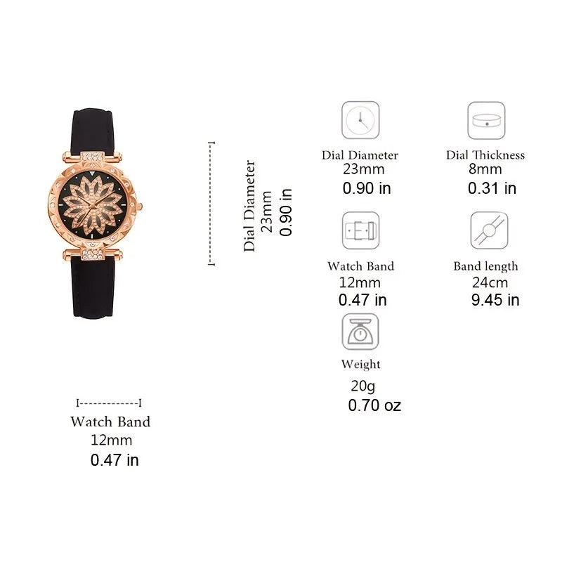 Elegant leather band watches for women