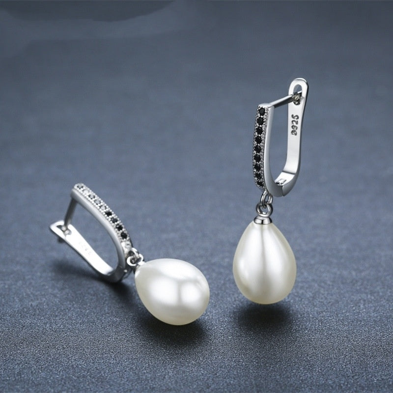 Trendy Rhinestone Hoop Earrings