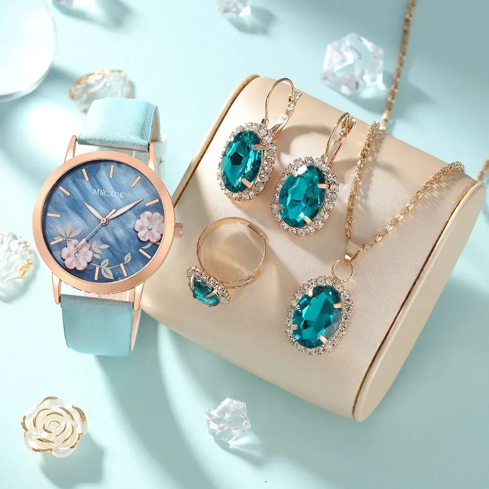 WOMEN'S Fashion Casual Quartz Watch and Jewelry Set
