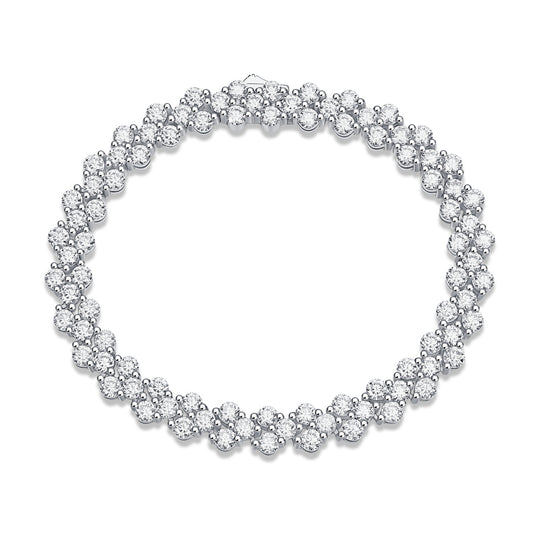 Elegant Silver Diamond Bracelet