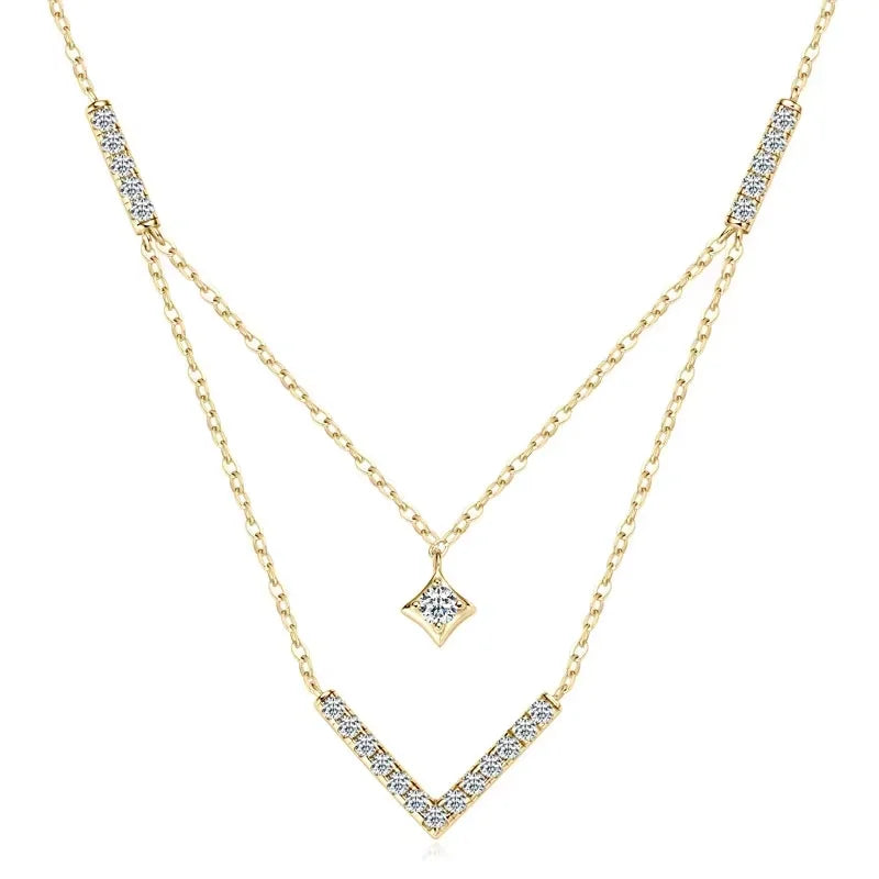 Sparkling Moissanite V Necklace