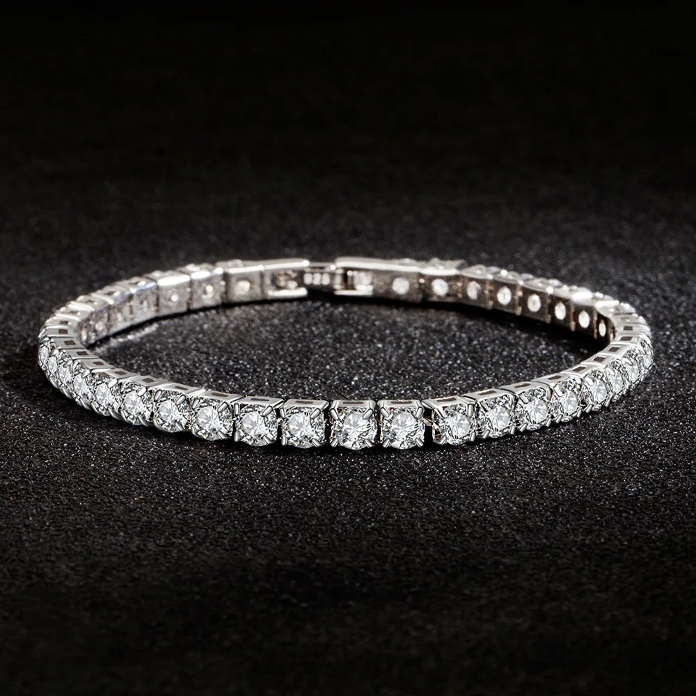 Elegant Silver CZ Bracelet