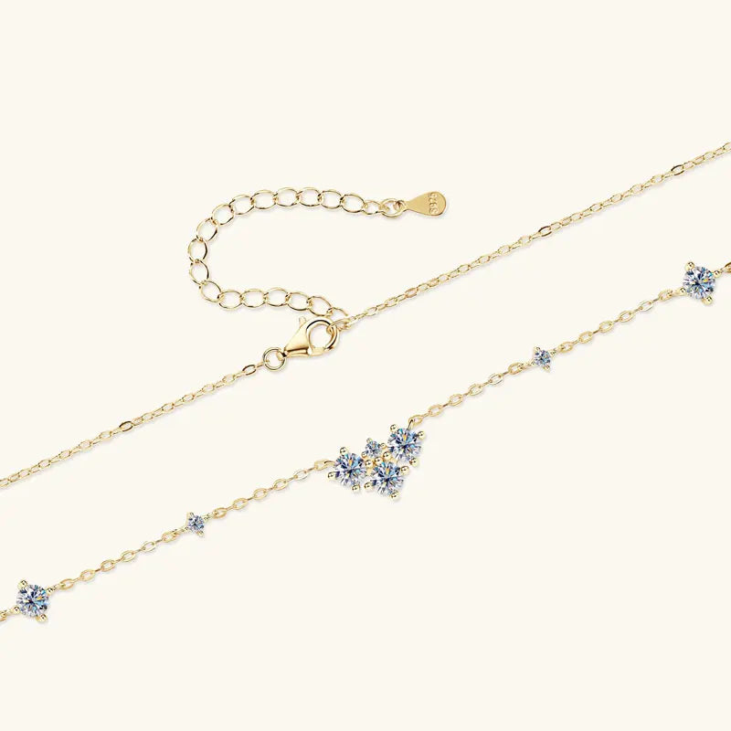 18K Gold Plated Moissanite Necklace for Women