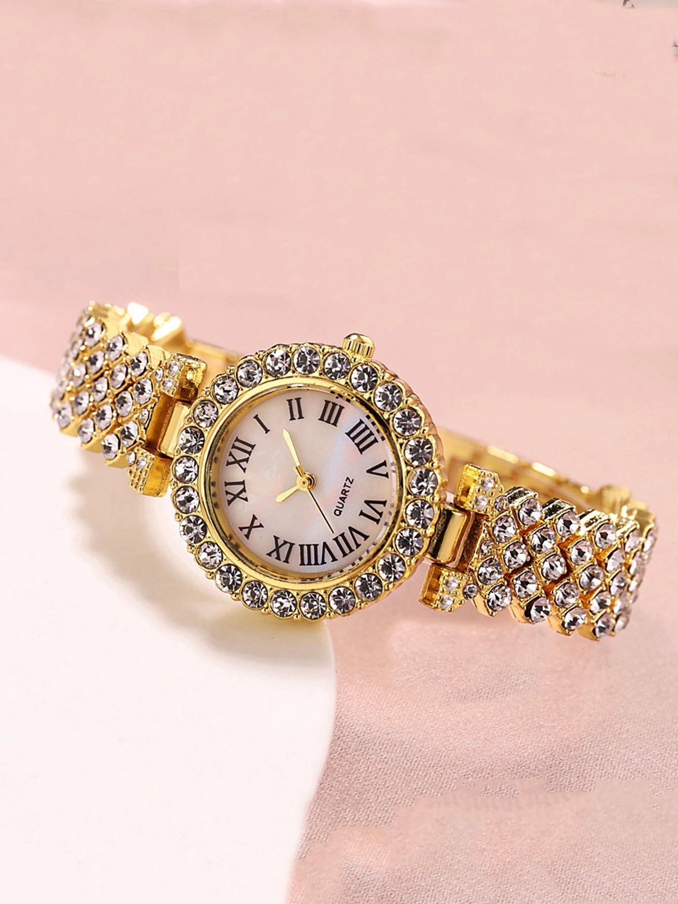 Women’s Full Diamond Watch & Jewelry Set