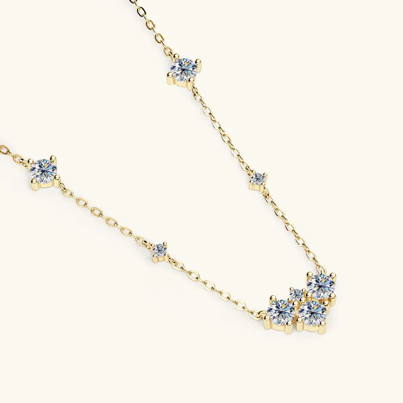 18K Gold Plated Moissanite Necklace for Women