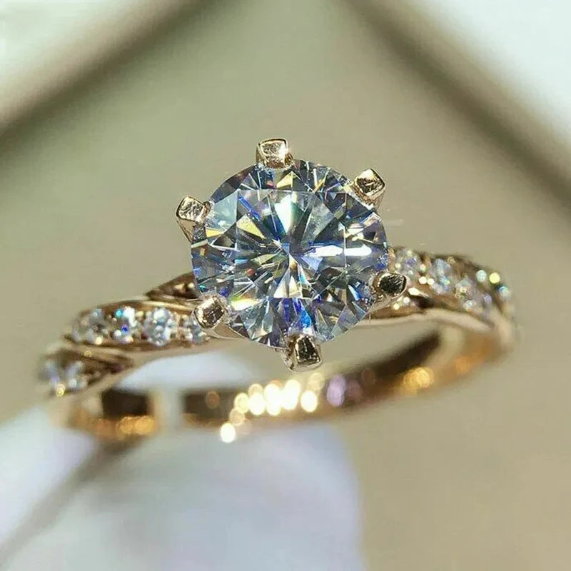 Elegant Cubic Zirconia Engagement Ring