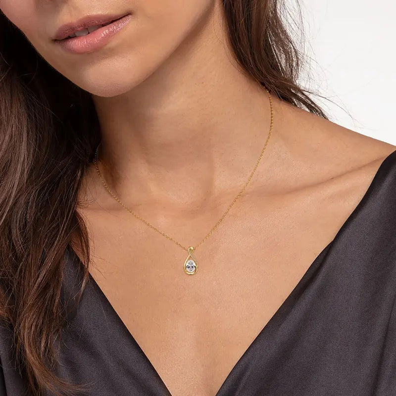 Silver Moissanite Infinity Necklace