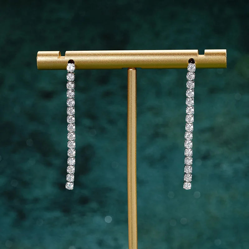 Moissanite Dangle Drop Earrings 1.80cttw 925 Sterling Silver