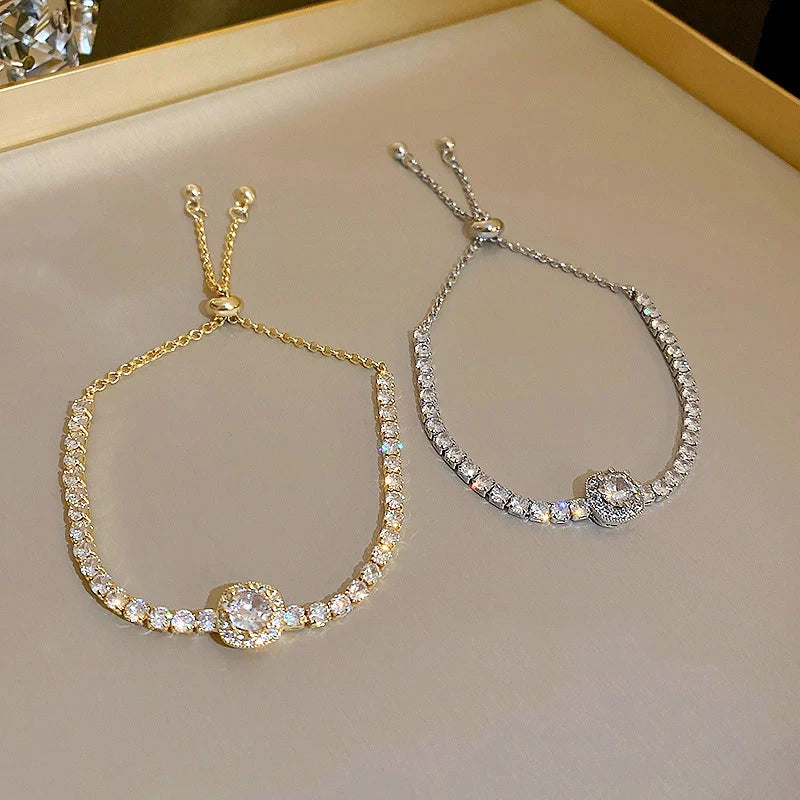 Gold-Plated Rhinestone Bracelet