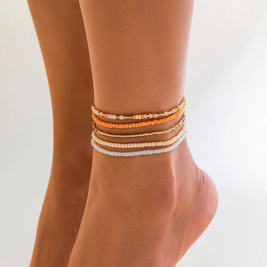 Summer Beach Seed Bead Anklets