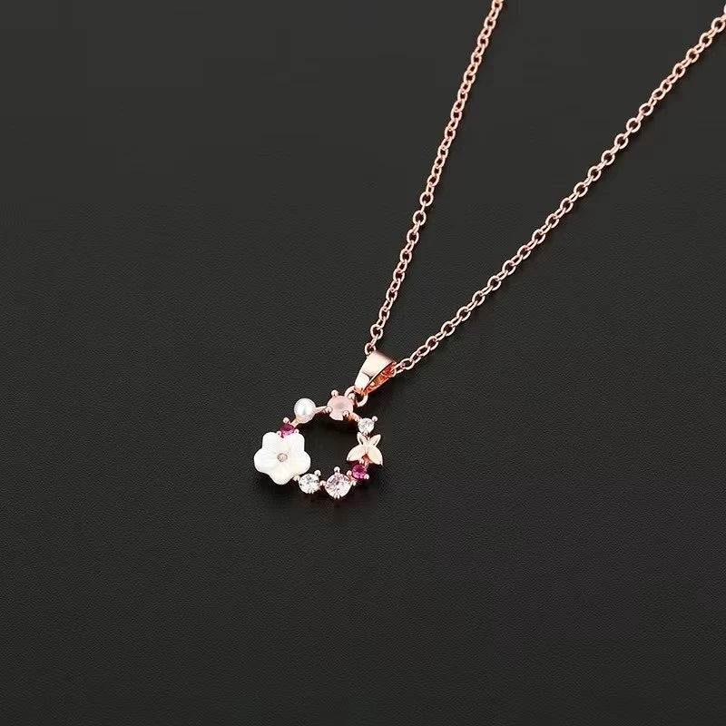 Rose Gold Flower Jewelry Set