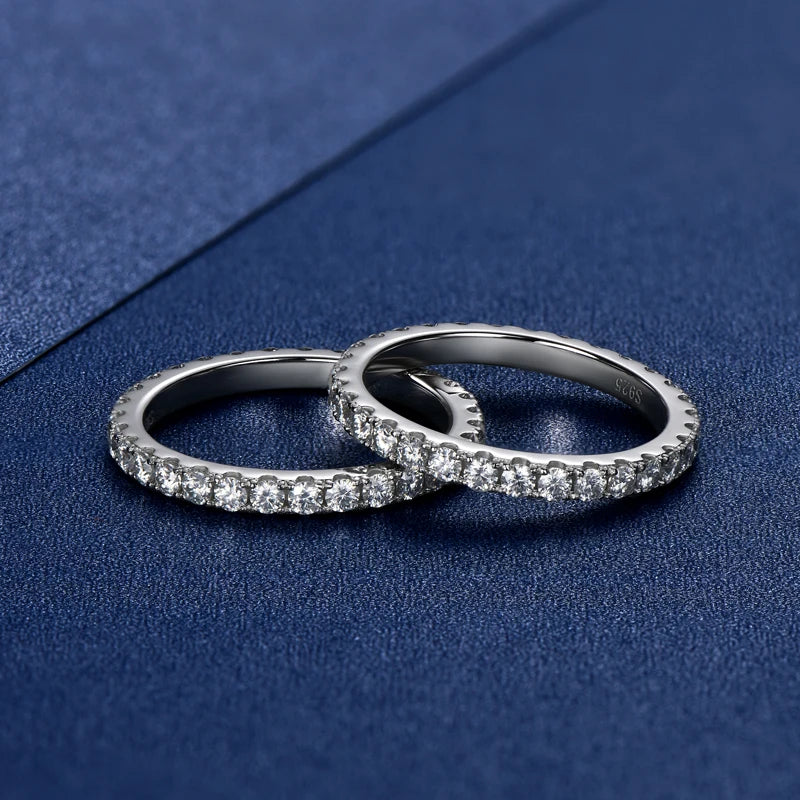 Gold-Plated Moissanite Eternity Ring