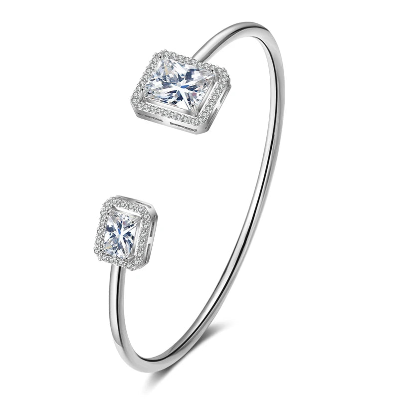 Geometric Crystal Gold Bracelet