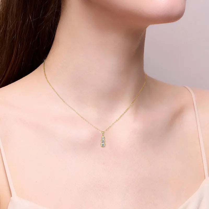 18K Gold Plated D Color Moissanite Necklace