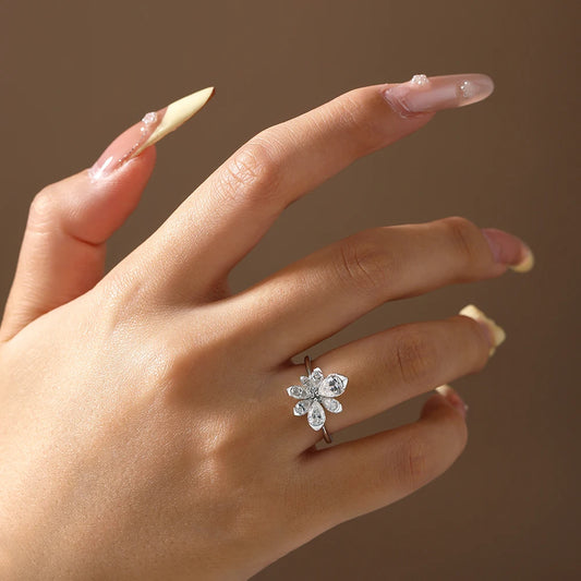 Floral Moissanite Engagement Ring