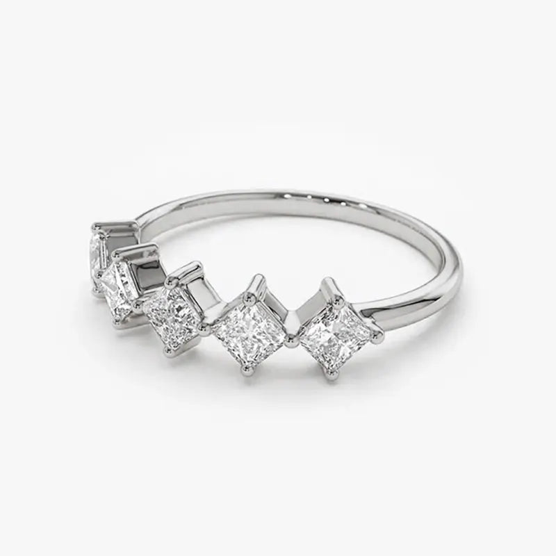 Elegant Princess Cut Moissanite Ring for Women