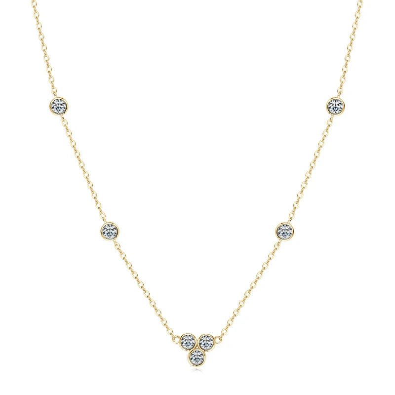 18K Gold Plated Moissanite Necklace for Women