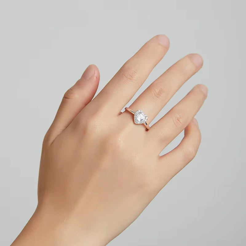 Crystal Heart Ring for Women
