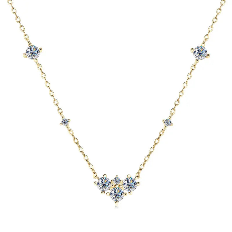 18K Gold Plated Moissanite Necklace for Women