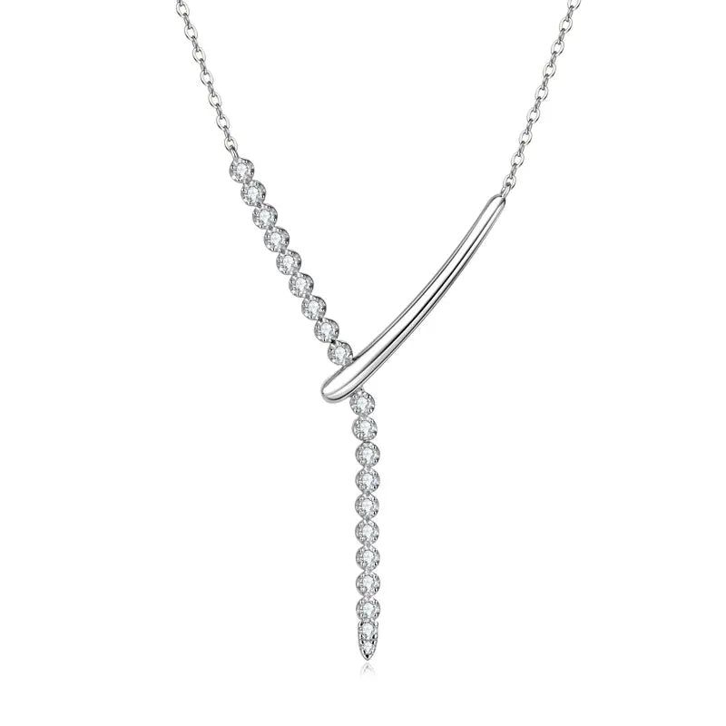Elegant Sterling Silver Y Necklace