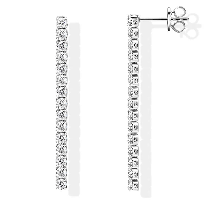 Moissanite Dangle Drop Earrings 1.80cttw 925 Sterling Silver
